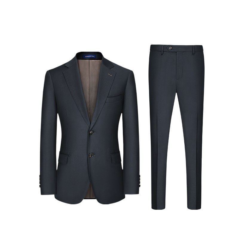 【高支数160支】男士羊毛西装黑色商务正装新郎结婚礼服西服套装