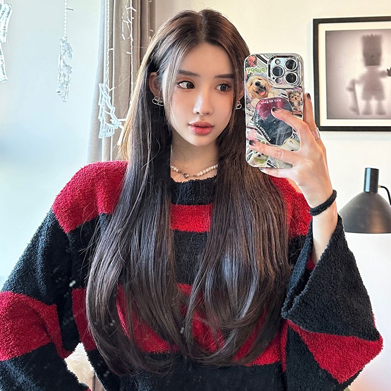 假发片一片式女长发片微卷假发发片增加发量轻薄长直发短发变长发