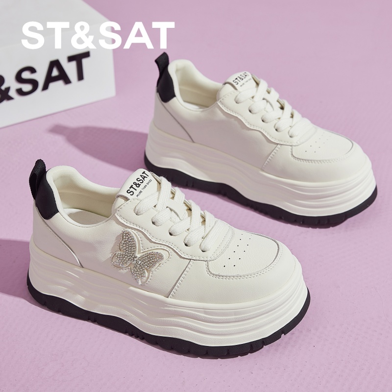 星期六松糕鞋厚底增高5CM蝴蝶结