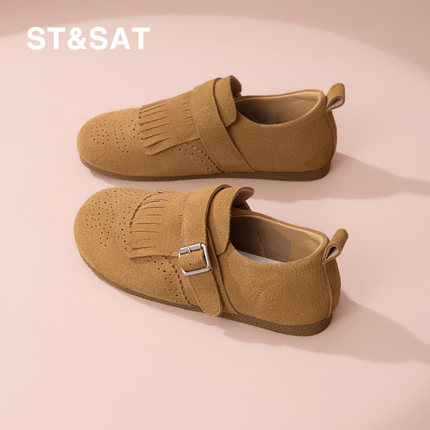 星期六平底勃肯鞋女2026春季新款休闲百搭时尚魔术贴一脚蹬运动鞋