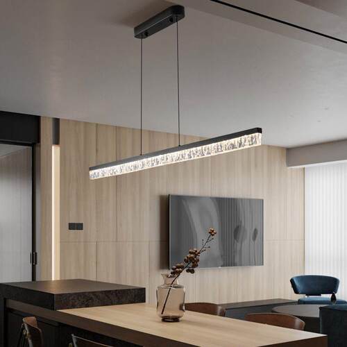 餐厅吊灯现代简约高级新款灯具2025新款餐桌吧台极简一字餐厅吊灯