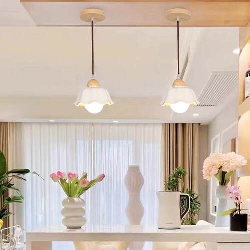 侘寂日式吊灯原木北欧卧室床头灯简约餐厅玄关吧台过道复古小吊灯