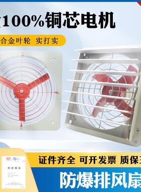 直销FAG-300换排气扇方形带百叶220V防爆风机进风百叶防爆排风扇