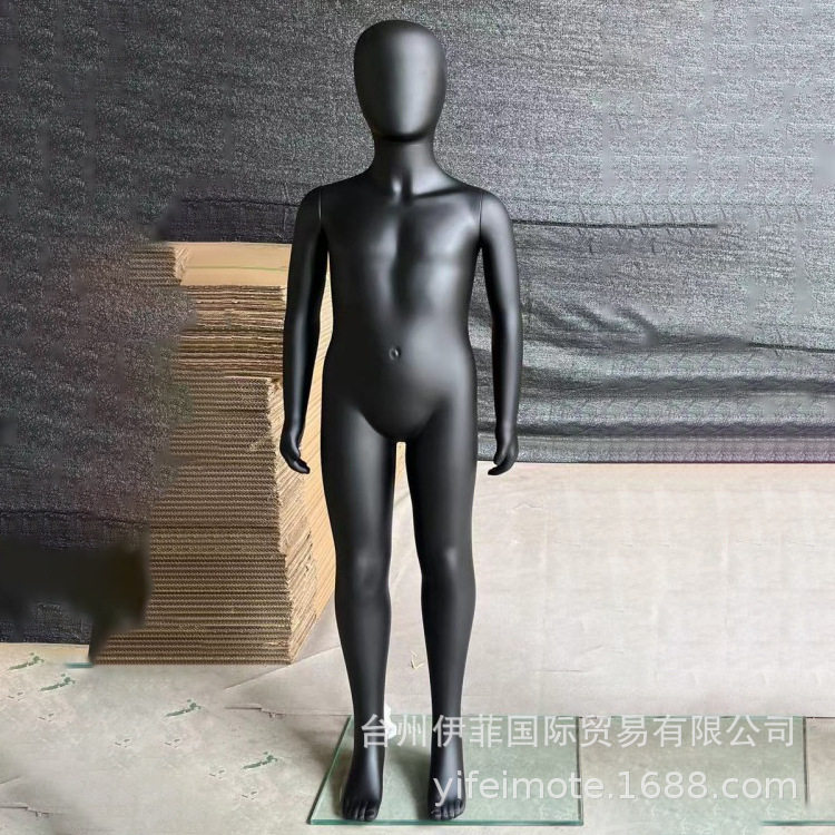 塑料模特黑色人体模特橱窗儿童模特服装店全身模特服装模特展示架