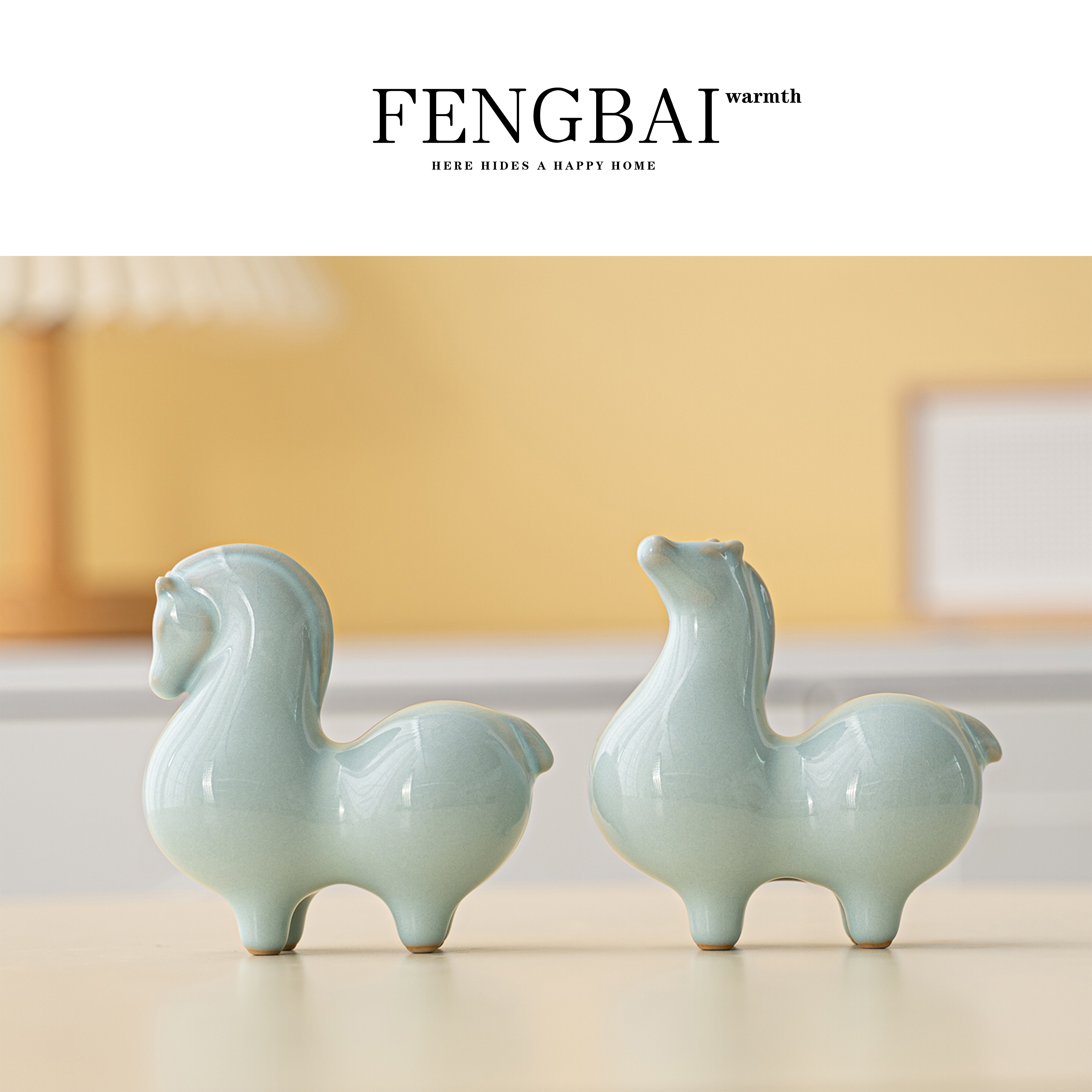 创意陶瓷小唐马桌面摆件