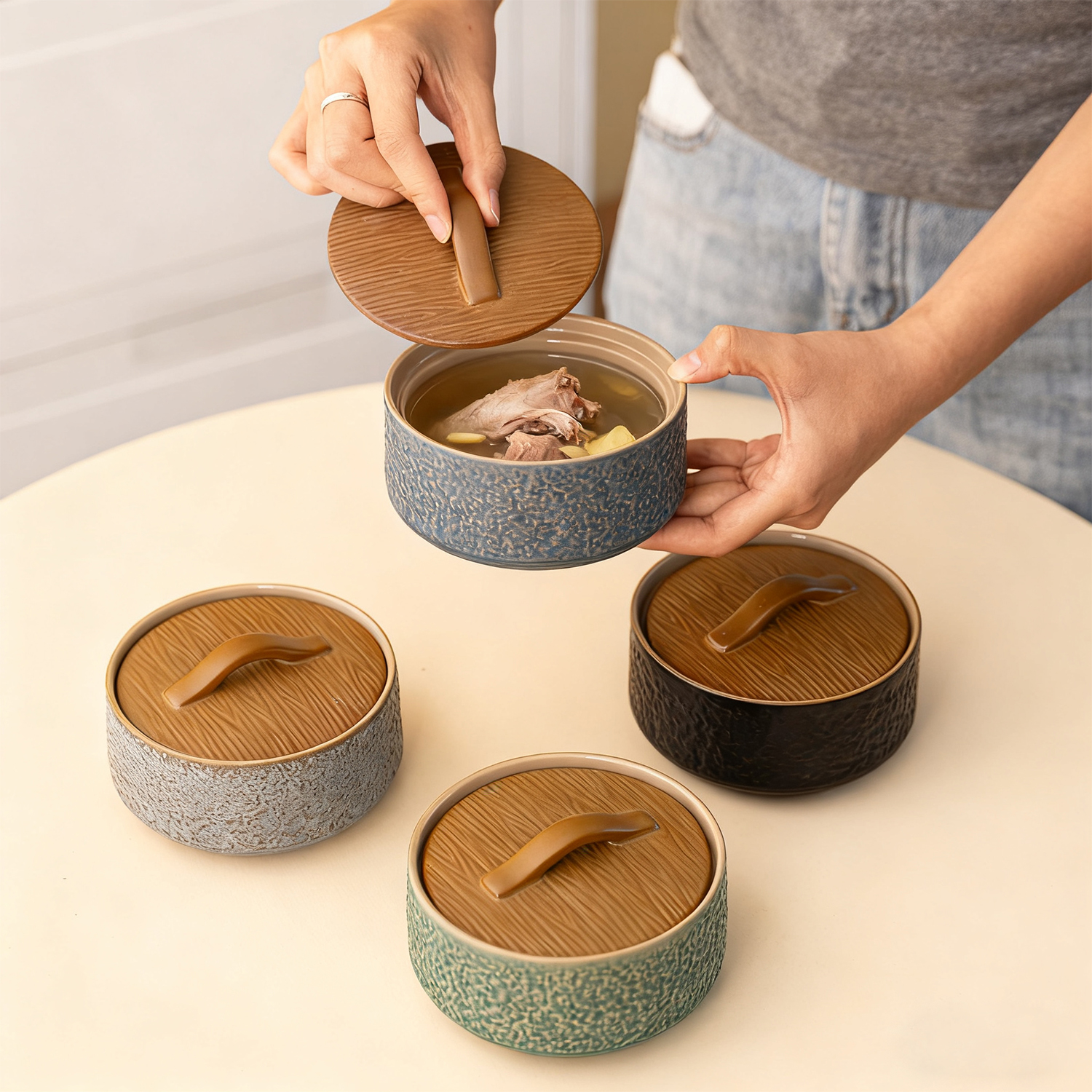 陶瓷瓦罐炖盅隔水炖沙县小吃汤盅