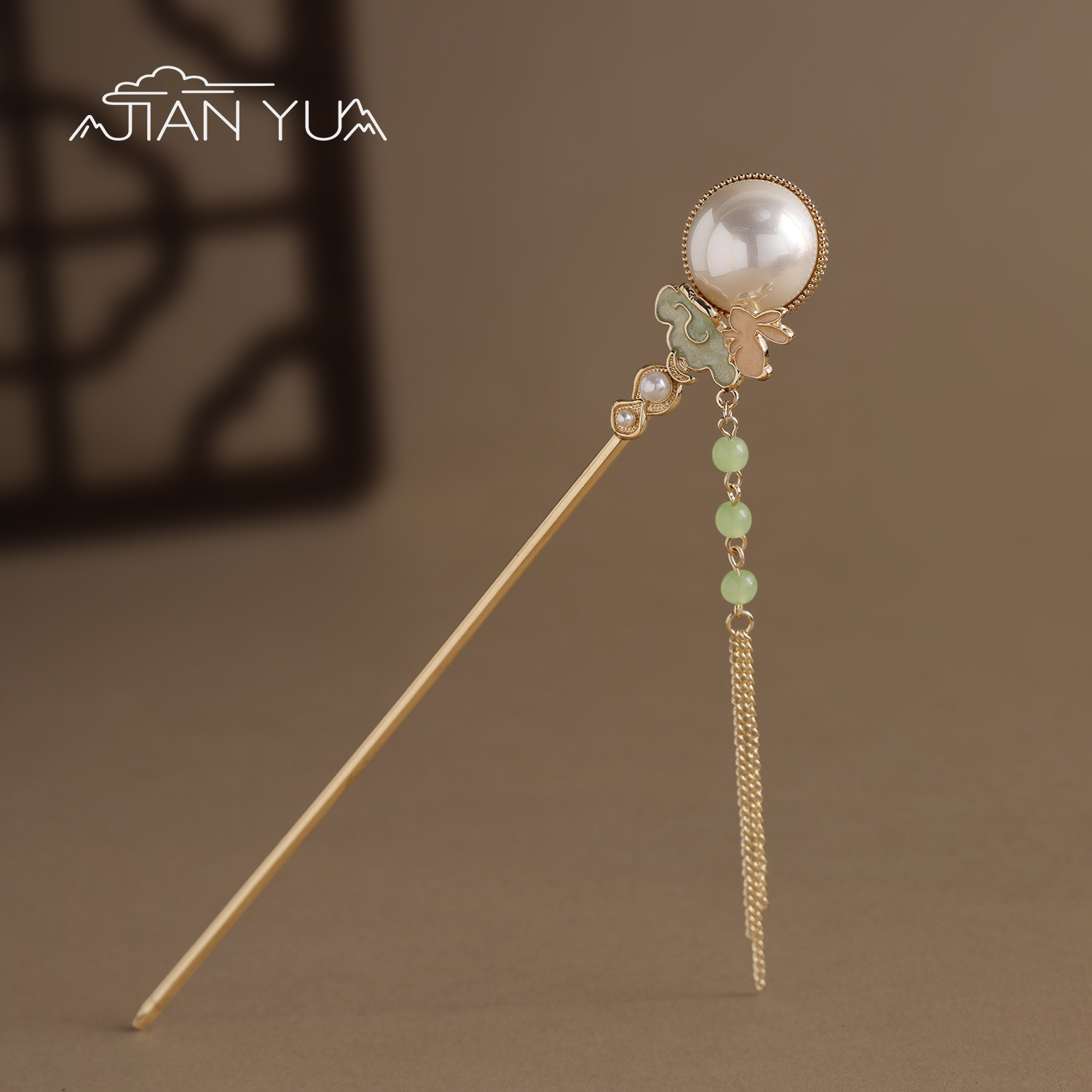 国风翠珠流苏发簪新中式发钗