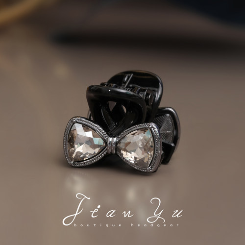 简语精致立体蝴蝶结水晶发饰