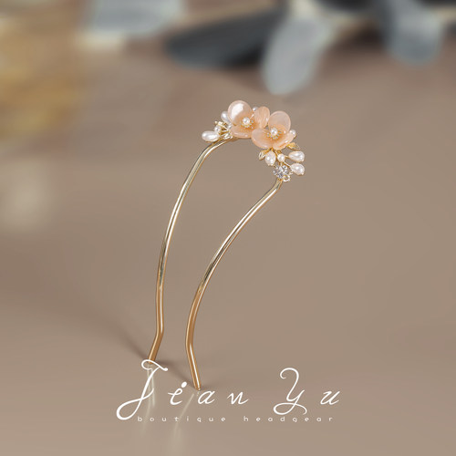 新中式樱花珍珠发簪国风发饰