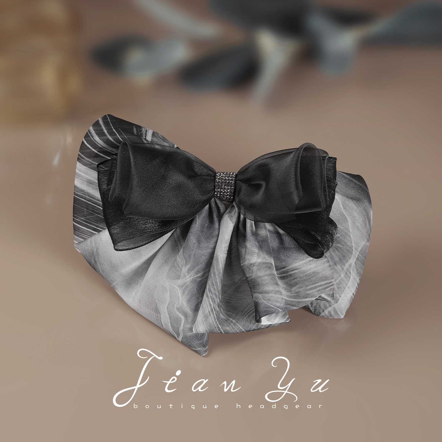 复古多层网纱蝴蝶结弹簧夹