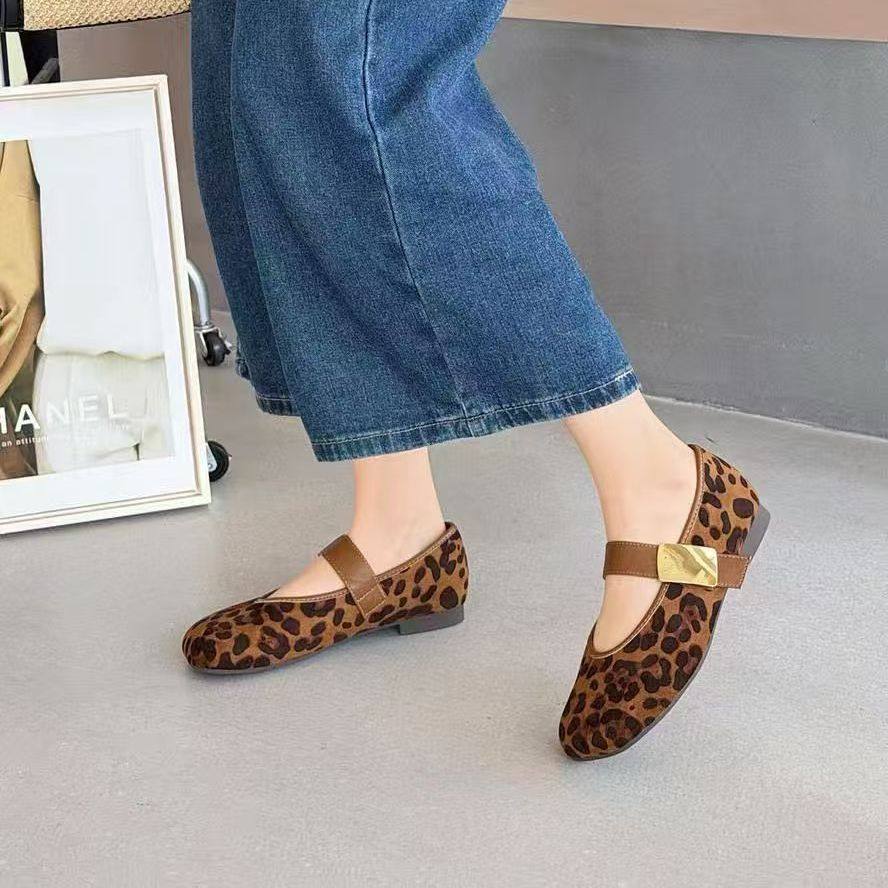 佳人女鞋2026春新款复古风豹纹玛丽珍鞋平底舒适百搭春季单鞋,女鞋,玛丽珍鞋,淘宝优惠券,粉丝福利购,淘宝优惠卷