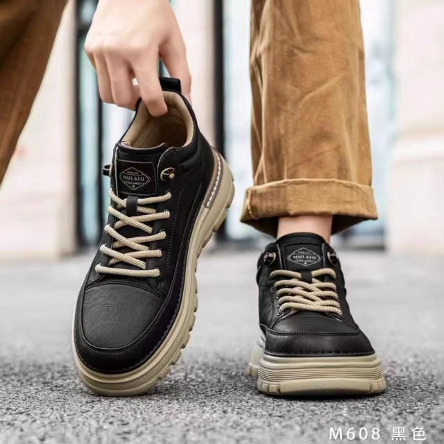 AJCINI男鞋休闲鞋25冬款加绒男鞋时尚百搭版潮鞋舒适保暖加厚