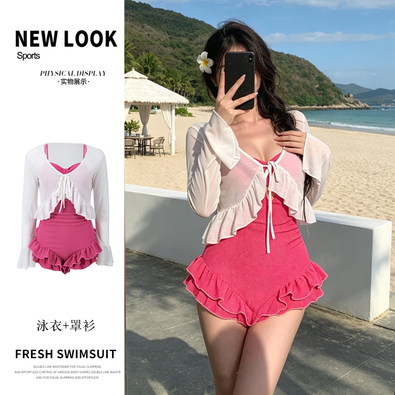 泳衣女连体韩版少女ins大码胖MM