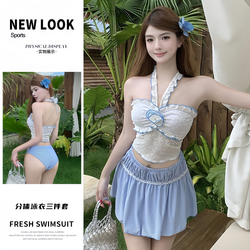 泳衣女比基尼三件套韩版ins显白