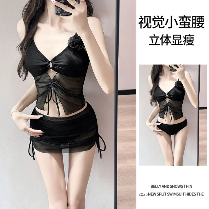 游泳衣女ins风新款比基尼三件套