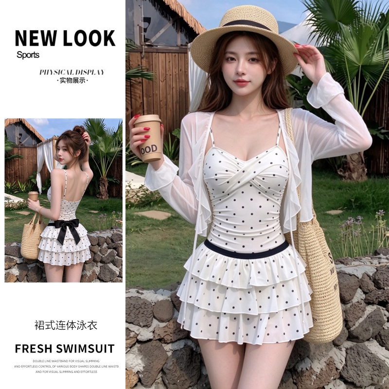 泳衣女裙式连体少女韩版ins泳装