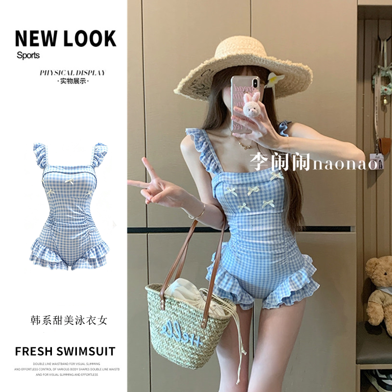 泳衣女三角连体少女森系沙滩度假