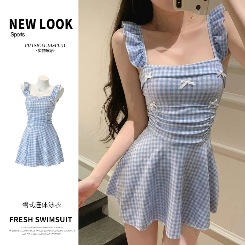 泳衣女裙式连体新款韩版ins泳装