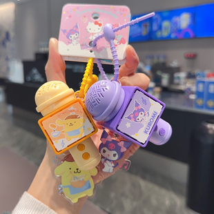 新品 三丽鸥玉桂狗凯蒂猫录音话筒玩具钥匙扣 创意解压快乐生活正版