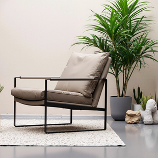 不锈钢单人沙发椅设计师简约客厅休闲椅阳台现代北欧洽谈椅包豪斯