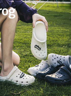 frog EVA洞洞鞋花园鞋凉拖鞋沙滩户外防滑踩屎感舒适-鱼