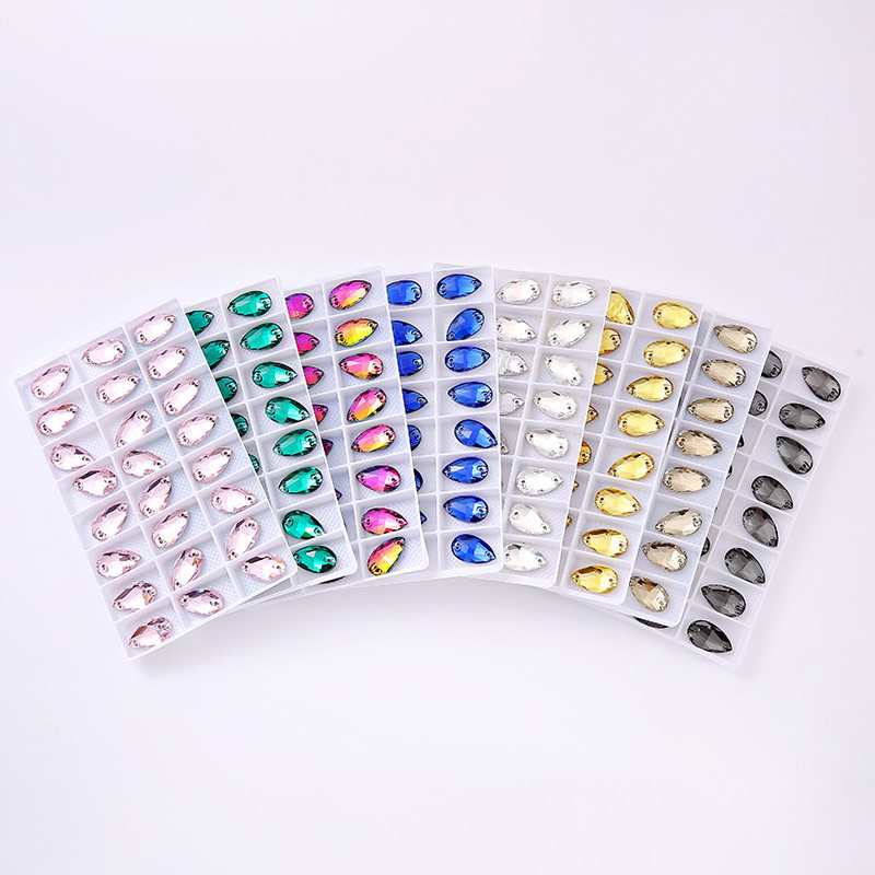 出口意大利K9玻璃手缝钻7x12mm水滴艺体拉丁舞服滑冰服秀禾DIY贴