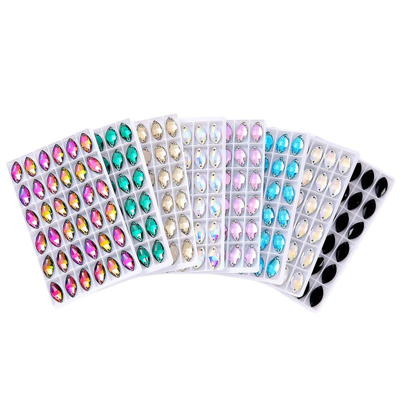 7x15mm精品马眼双孔平底K9水晶