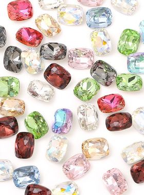 K9出口新款8x10mm鸽子蛋彩色尖底钻美甲钻超闪堆钻立体钻DIY贴钻