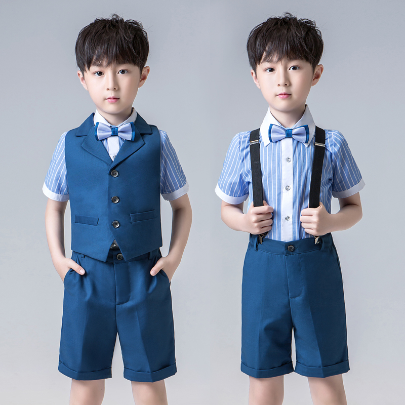 儿童小主持人服装男童夏季男生w十岁生日礼服西装套装2023新款正