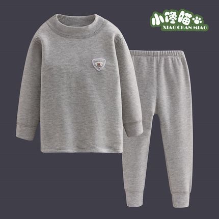 男童女童保暖内衣k套装德绒儿童加绒加厚秋衣秋裤宝宝打底衫家居