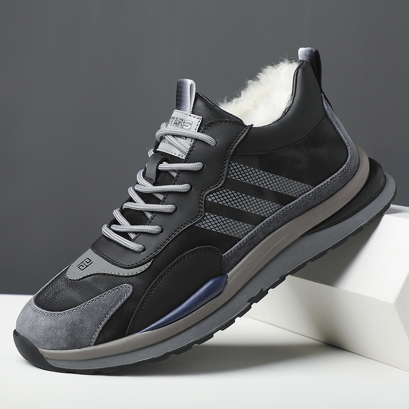 冬季男鞋羊毛保暖运动休闲棉皮鞋