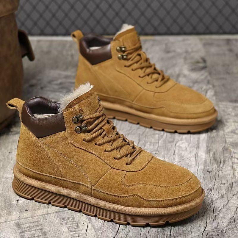 冬季男靴雪地鞋羊毛保暖休闲棉鞋