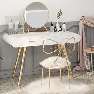 现代简约白色化妆台卧室小户型女生化妆桌带抽屉配套蝴蝶椅梳妆台