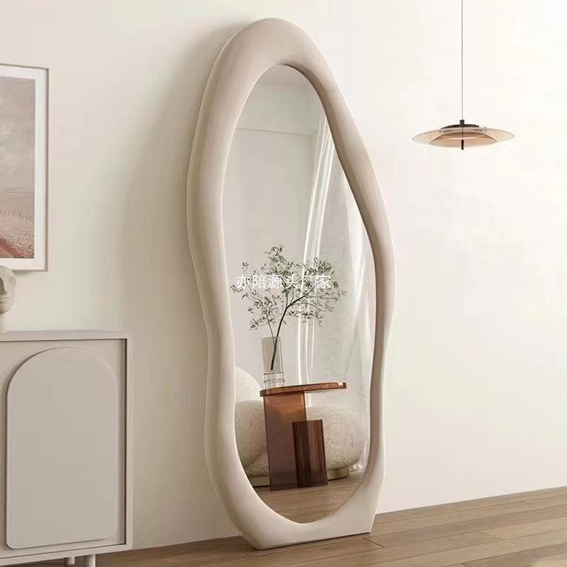 全身落地镜子新中式卧室客厅穿衣试衣镜北欧复古风异形款