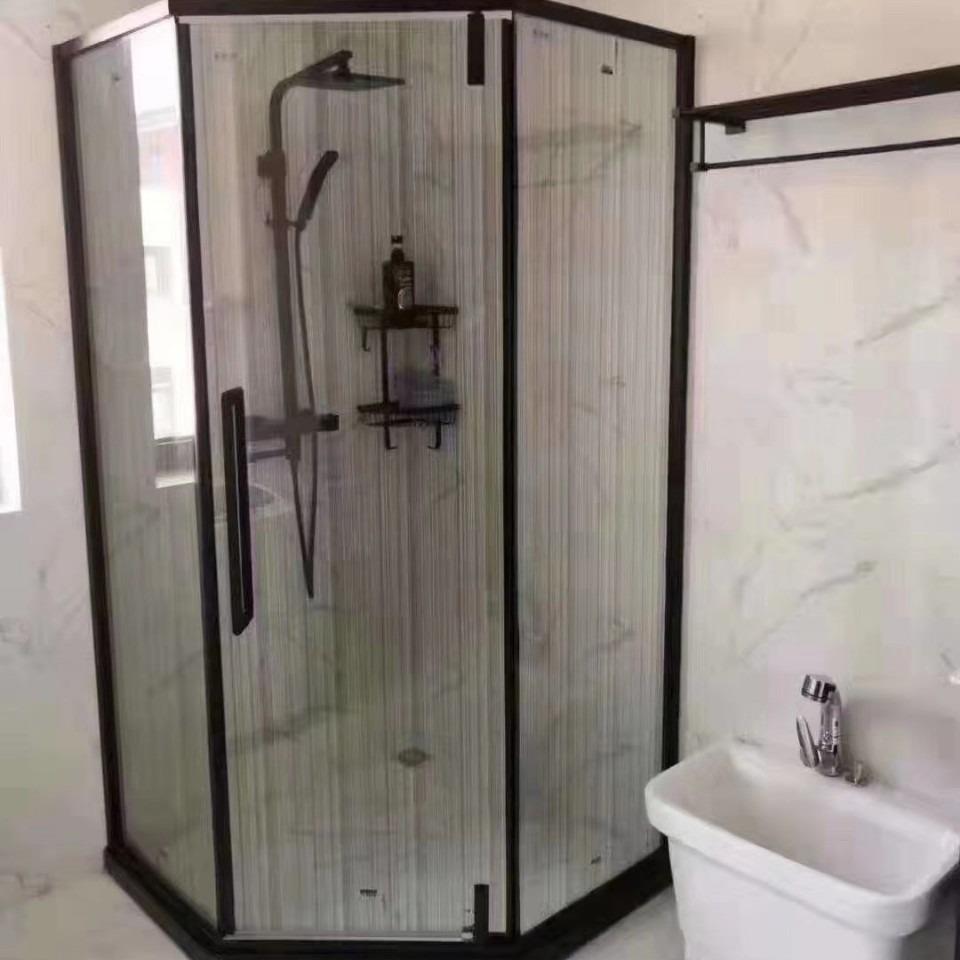 淋浴房型材钻石型一字隔断不锈钢材料圆弧型五金材料