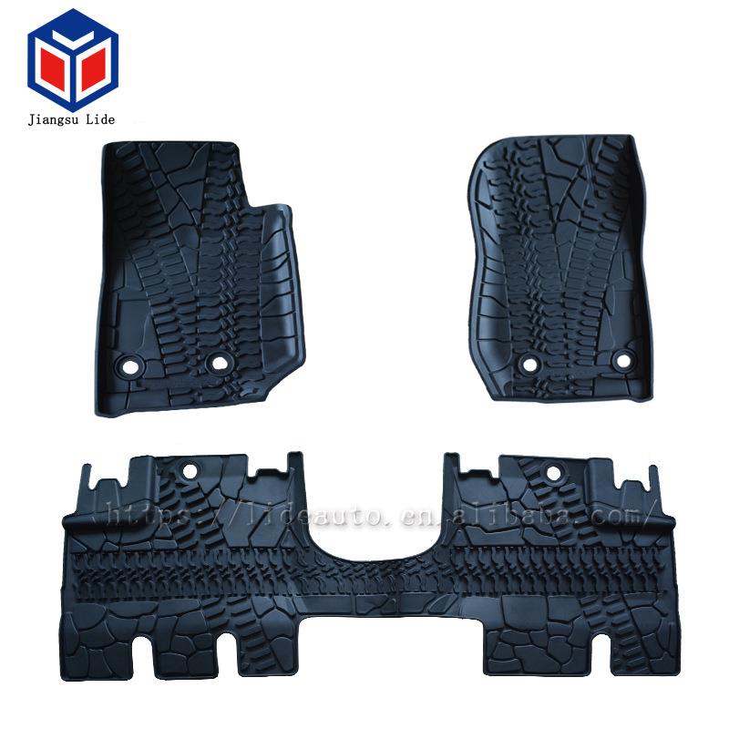 ebay爆款专车专用防水防滑TPE脚垫适用14-18牧马人4门