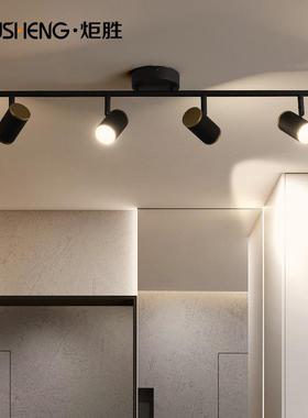 炬胜北欧镜前灯led浴室壁灯黑白色简约3头可调衣帽间过道玄关灯