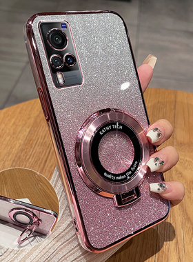 适用vivox60手机壳vivo硅胶x60t保护套x60pro全包防摔V2046A闪粉vovix透明vivix软壳带支架男女十por加新创意