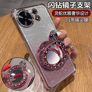 适用华为麦芒40手机壳智选芒麦40保护5g硅胶套TYH651M自带镜头膜全包气囊防摔透明软电信405g女支架镜子新款