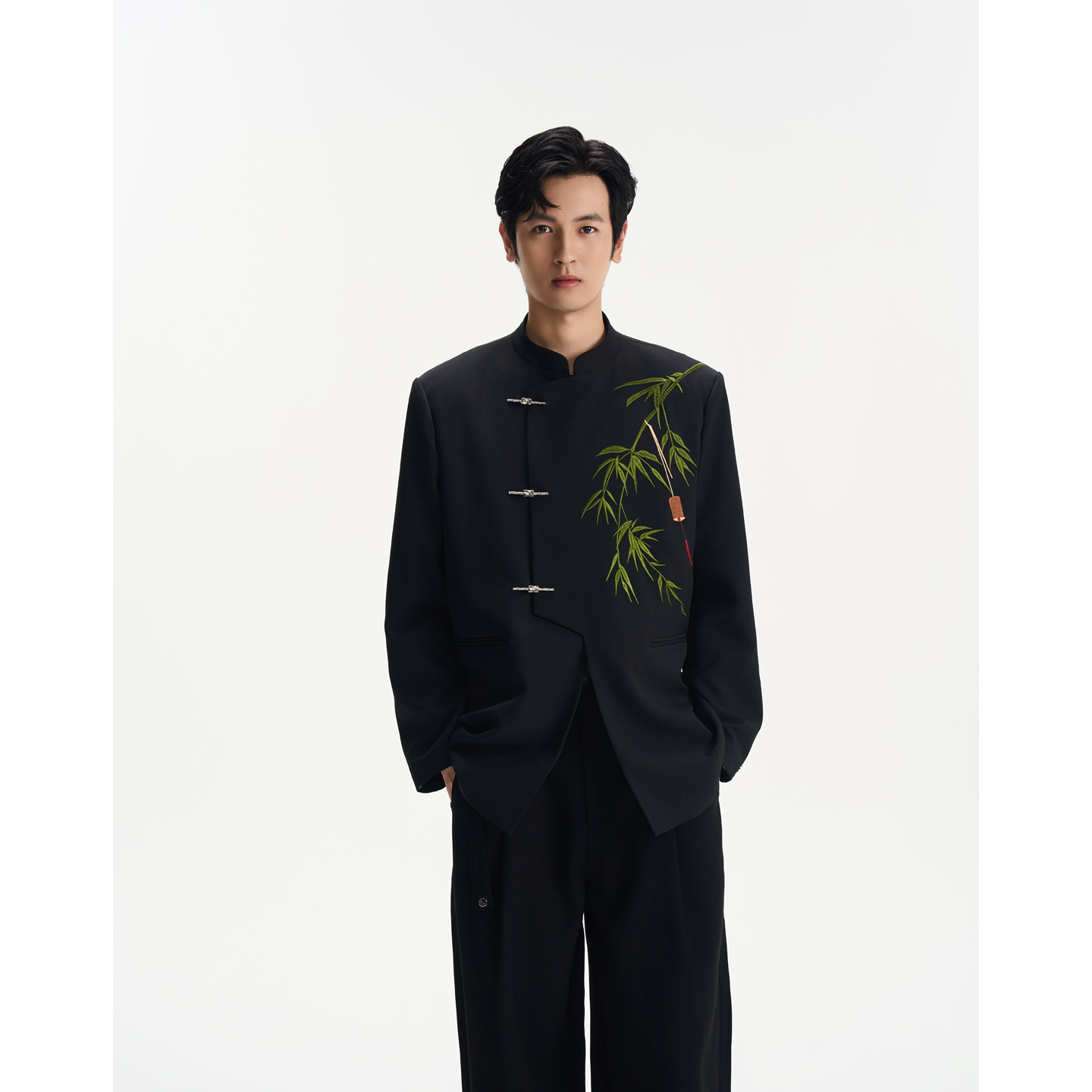 DIBINSAI「窗竹意」新中式国风西装 绣花立领休闲西服 男女同款