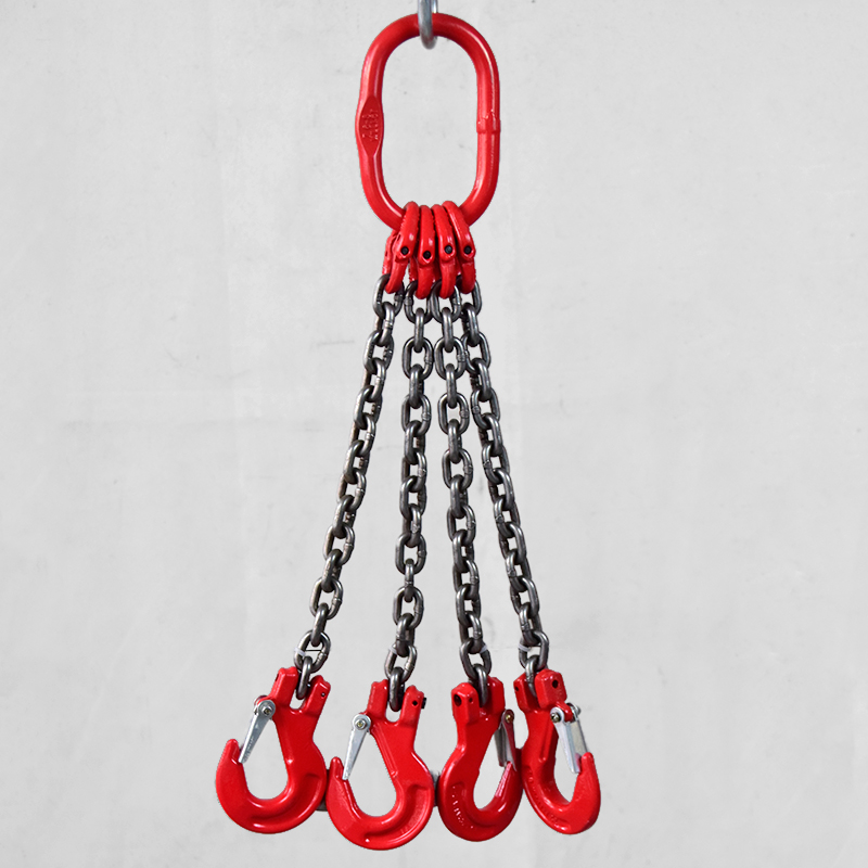 G80猛钢起重链条吊索具吊环钢板模具吊具双根链条吊钩行车吊索具T