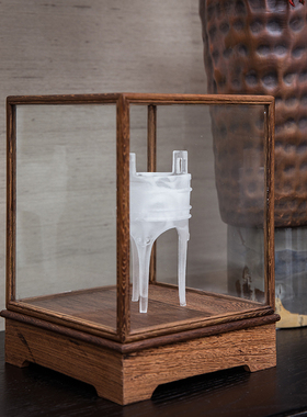 邸高样板房间软装饰品方形透明玻璃展示柜罩子保护防尘博古架摆件