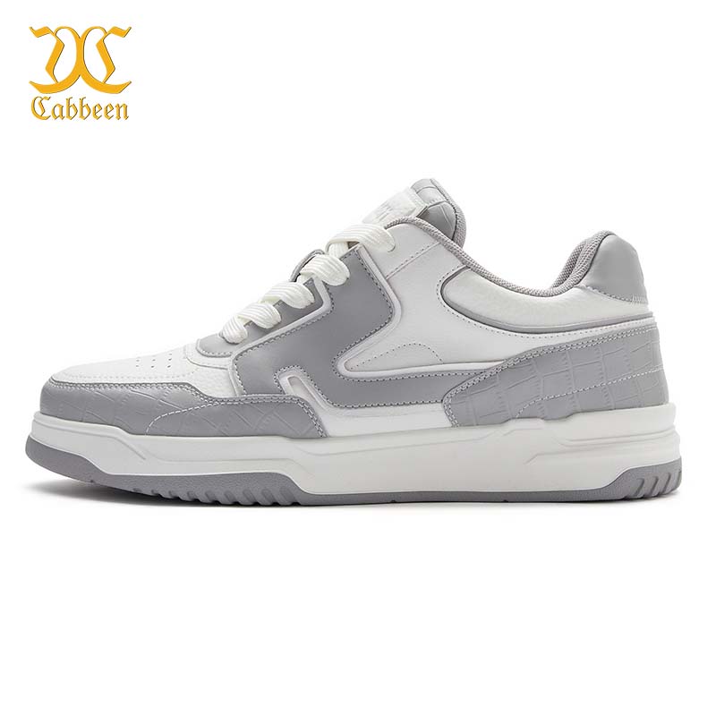 Cabbeen/卡宾男鞋2025秋季新款休闲鞋透气鞋子百搭防滑厚底板鞋男