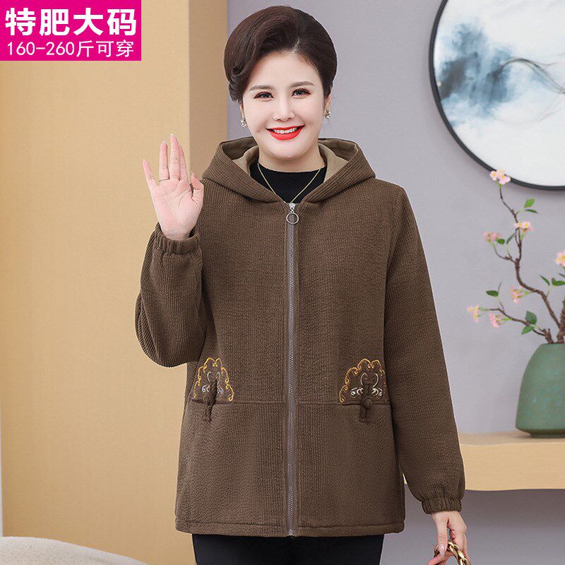 200斤特大码i中老年女士冬季棉衣胖妈妈冬装加绒加厚外套奶奶棉袄