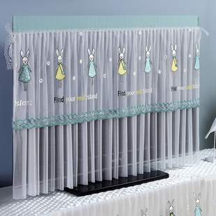 布艺蕾丝盖巾开机不 电视机罩a防尘罩液晶曲面55电视盖布65寸挂式