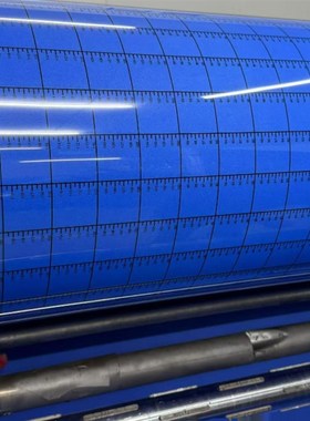 印刷机刻度线衬垫带标尺刻度衬垫水墨蓝色柔印滚筒画线衬垫高回弹