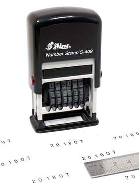 新力S-409S-449自动回墨数字印章6位9位编号章生产日期印章可调