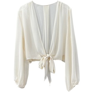 缎上衣女 乔其纱系带防晒开衫 C2558 轻盈清凉 刚需单品