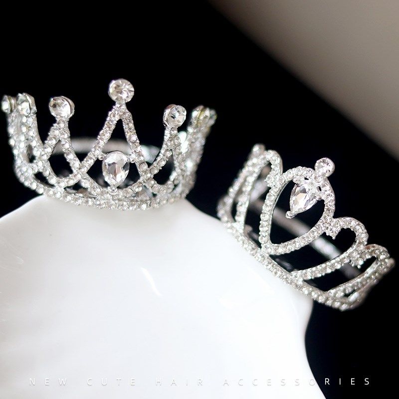 女童皇冠头饰发夹发卡聚会发饰儿童韩式生日表演小公主女水钻插梳