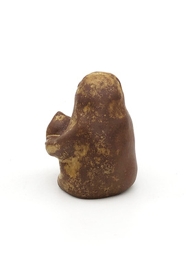 不仁斋薛继业陶瓷雕塑紫陶柴窑葫芦皮色献桃猴 文房摆件 茶宠